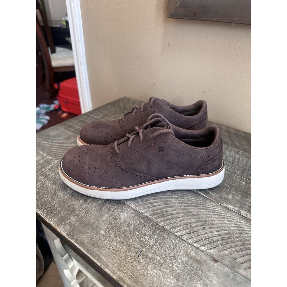 Worx by Red Wing Shoes Womens 7.5 M Casual Oxford Brown Leather Steel Toe Low